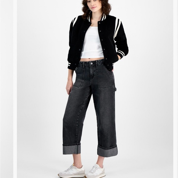 Women's Black Varsity Jacket - Picture 4 of 7